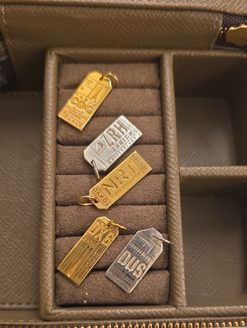 Jet Set Candy 14k Gold & Sterling Silver Luggage Tags.